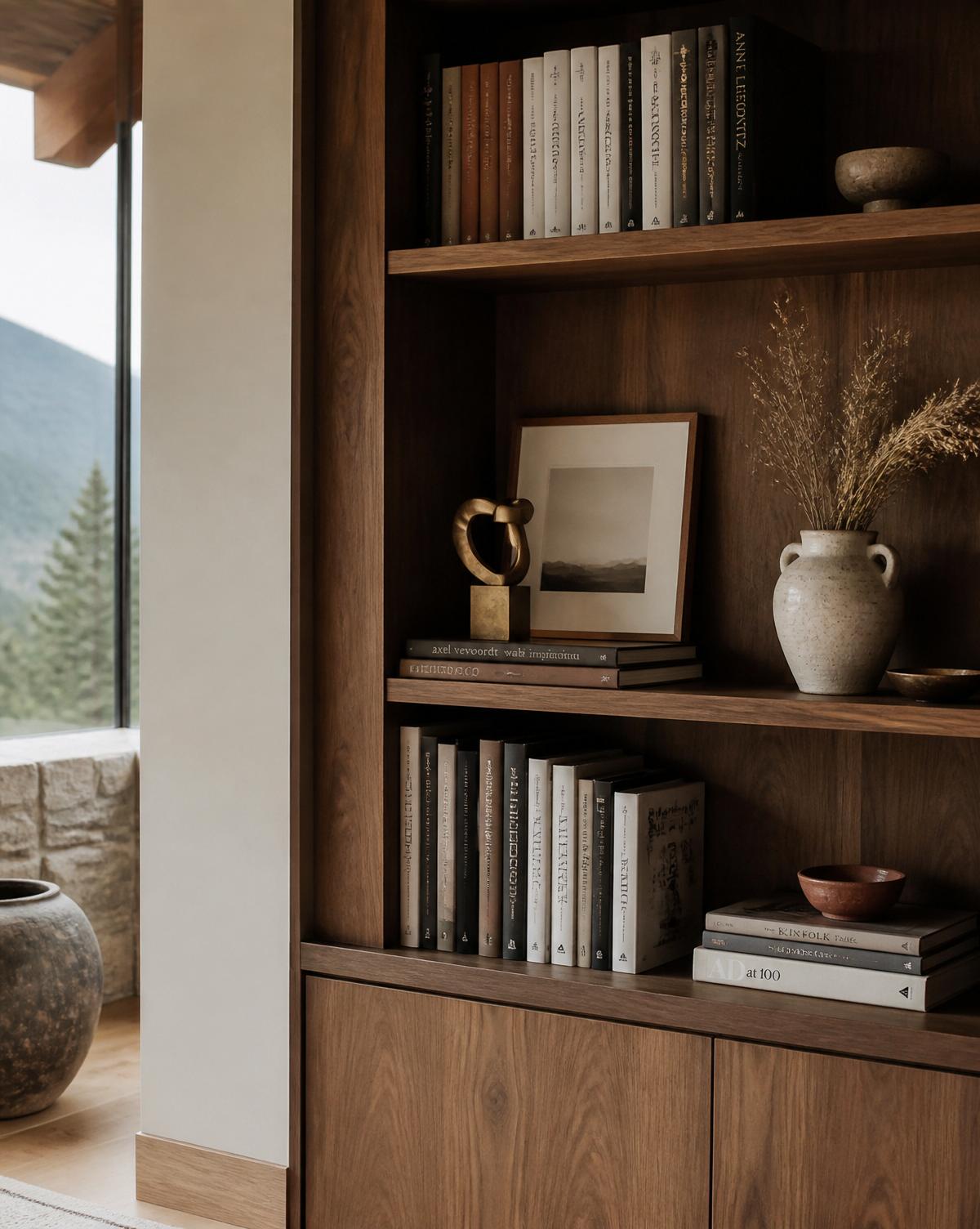A refined interior with carefully labeled boxes and considered objects